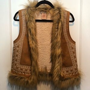 Boho fuzzy vest